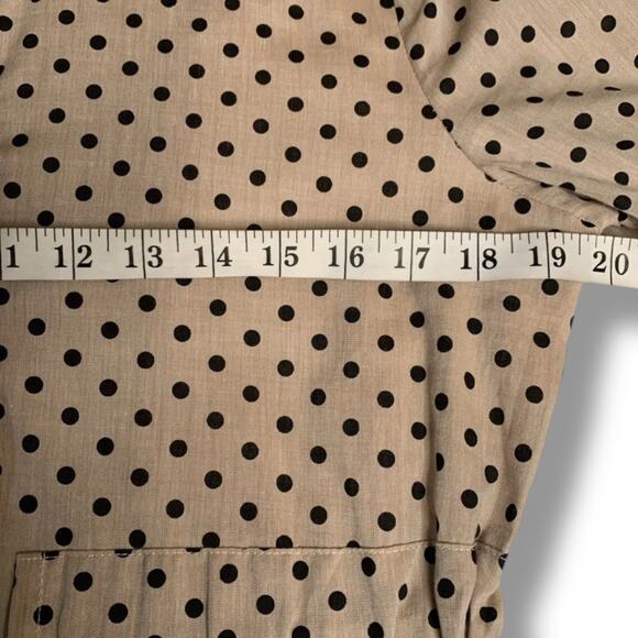 Tulle Anthro Jacket Women's Sz X-Small Full Zip Polka Dot Beige Black Hooded - Picture 5 of 6